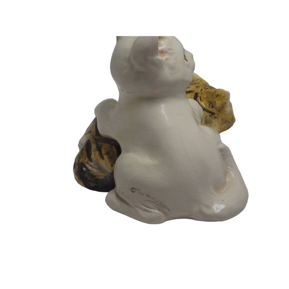 The Townsends Loving Cats Kittens Tiger Hand Painted Ceramic Statue Vintage - Picture 4 of 9